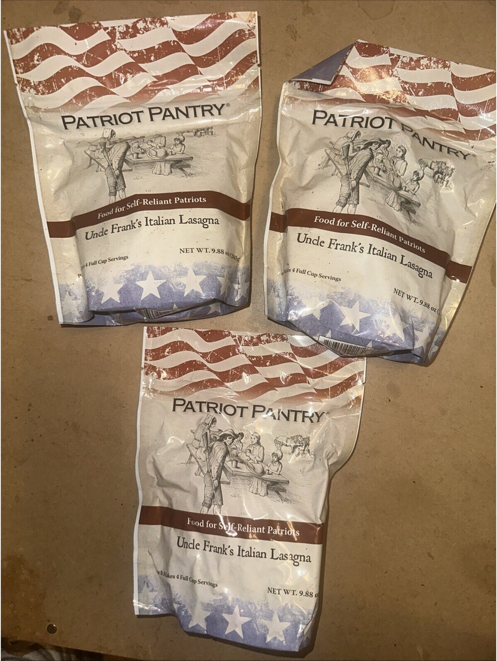 Patriot Pantry Italian Lasagna 12 Servings Total 3 Packs Survival Emergency Food